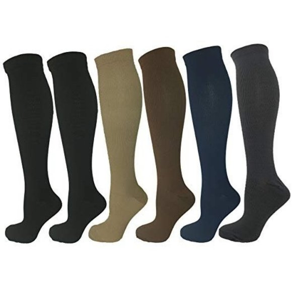 6 Pair Small/Medium Ladies Compression Socks, Mode - Picture 1 of 4